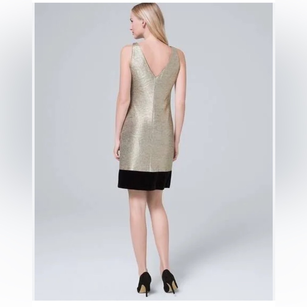 WHBM Metallic & Velvet Mini Shift Dress - Picture 4 of 13